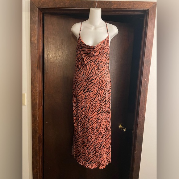 Anthropologie Brand Elyse Bias Cut Slip Dress Tiger Print NWT Small - Picture 6 of 8
